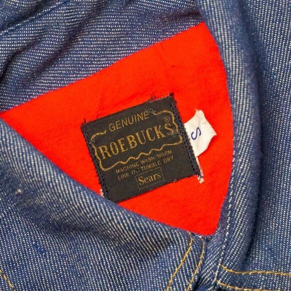 60s Vintage Sears Roebucks Blanket Lined Denim Coat Jacket - Picture 5 of 8